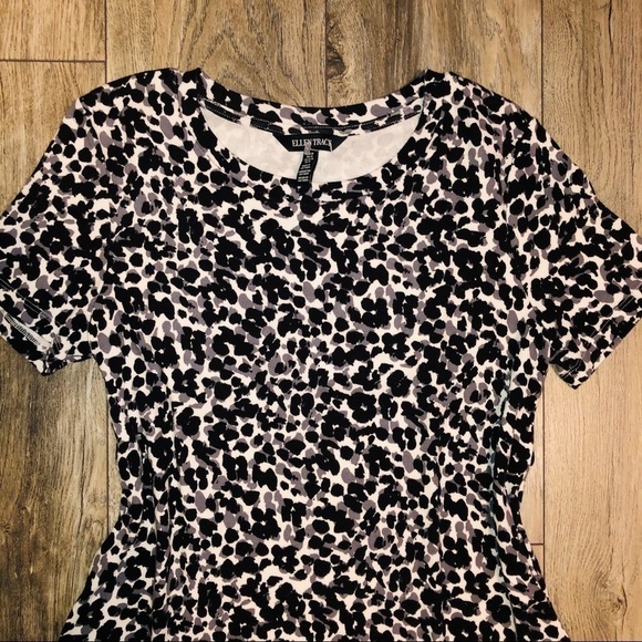 Ellen Tracy Black & White Mini Dress With Pockets - Picture 2 of 6